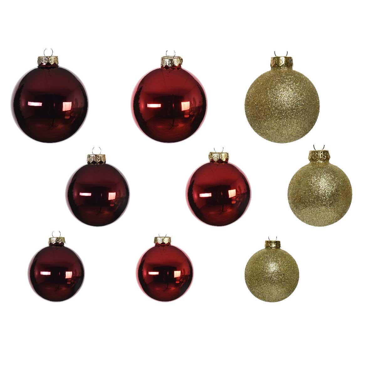 Lotto 42 di palline di Natale di vetro (Ø60 mm) (Ø50 mm) in vetro Domeona Oro/ Rosso 1
