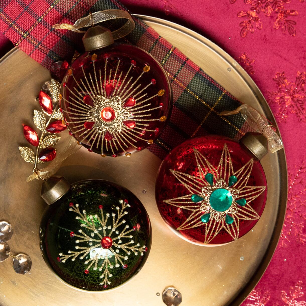 Confezione di 12 palline di Natale (D80 mm) in vetro Gemme Multicolore 1