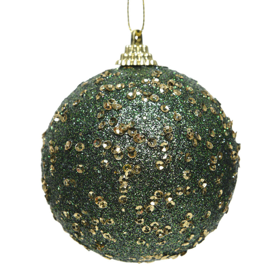 Lote de 12 bolas de Navidad (D80 mm) Alifa Verde 1