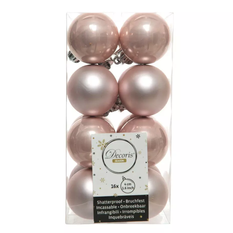 Set van 16 kerstballen (D40 mm) Alpine poederroze 1