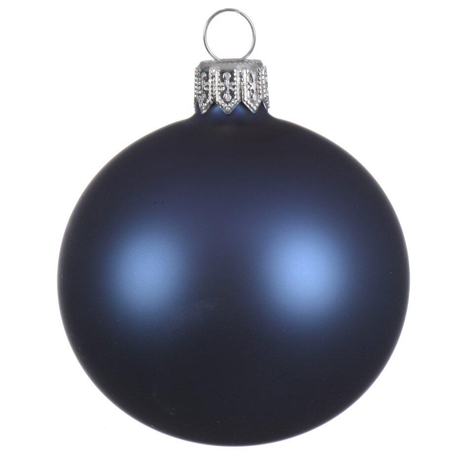 Set van 4 glazen kerstballen (D100 mm) Arctique mat donkerblauw  1