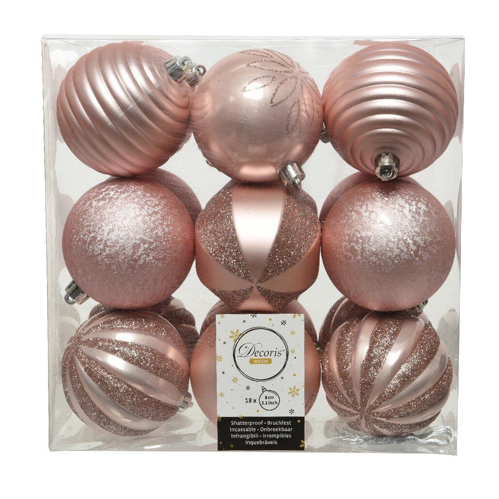 Confezione di 18 palline di Natale (D80 mm) Anaelle Rosa cipria 1