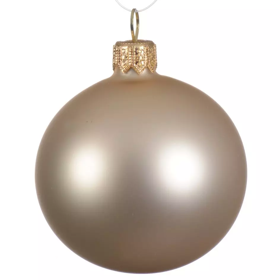 Lot de 6 boules de Noël en verre (D80 mm) Arctique mates Perle  1