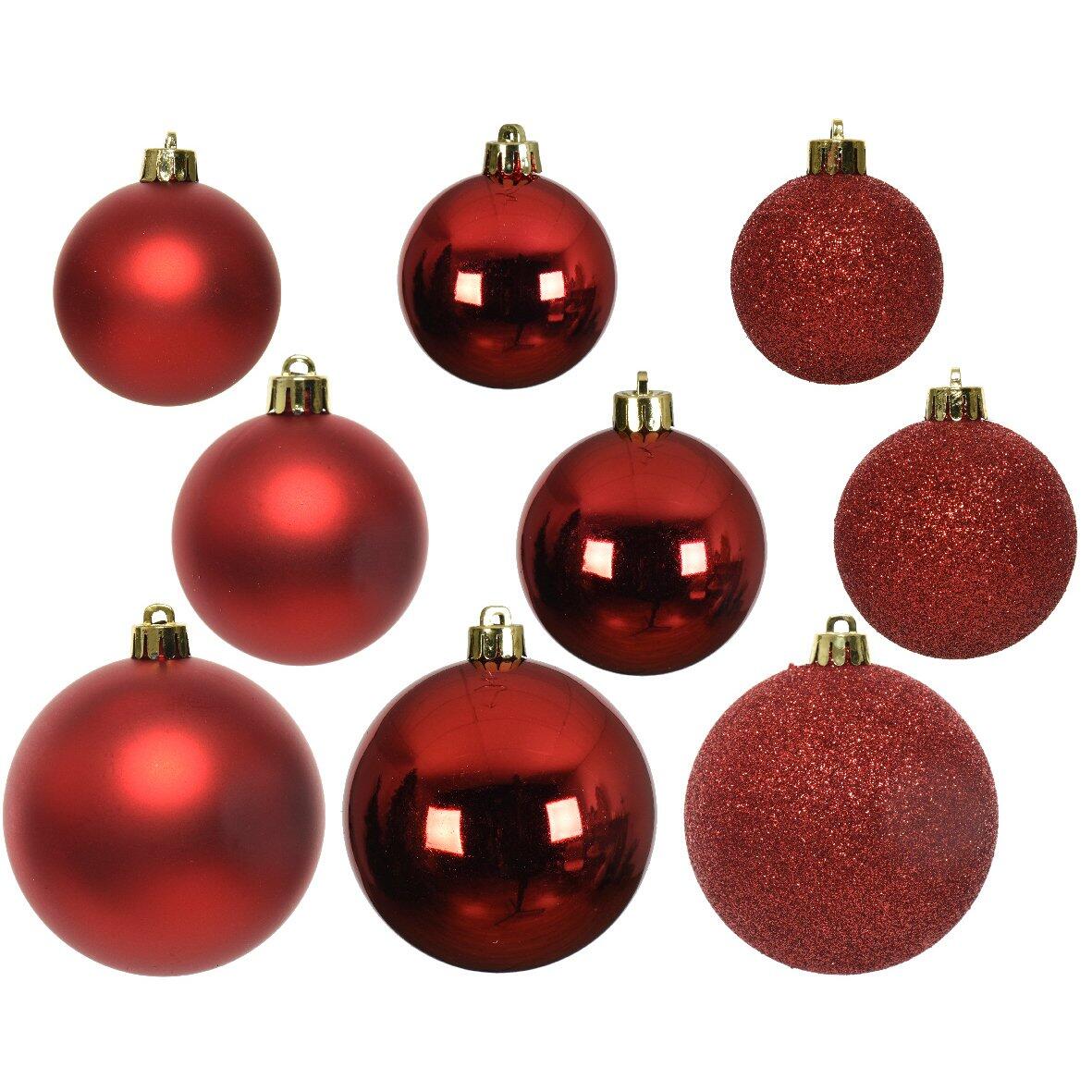 Lote de 26 bolas de Navidad Lara Rojo 1