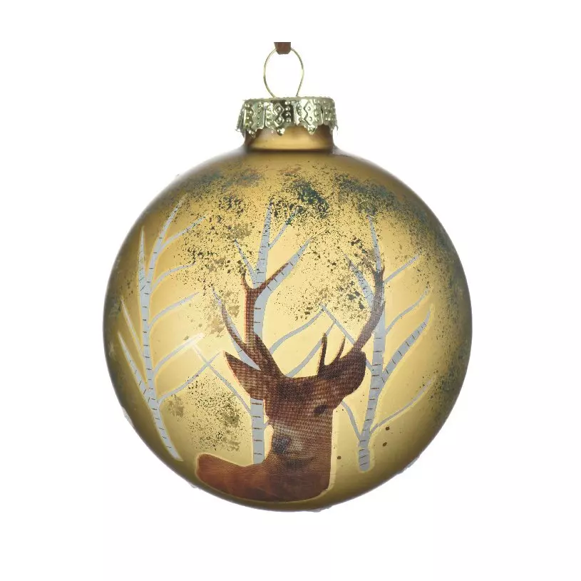 Lot de 3 boules de Noël (D80 mm) en verre Comète Or 1