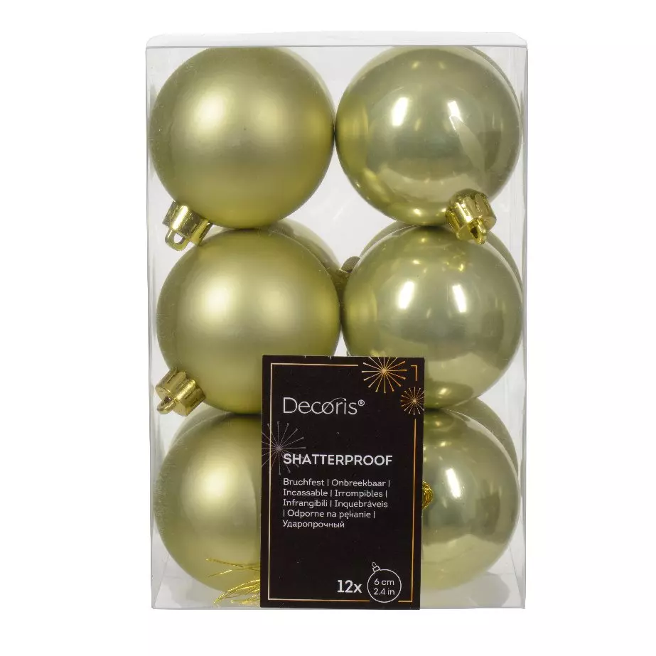 Lote de 12 bolas de Navidad (D60 mm) Alpine Pistacho 1