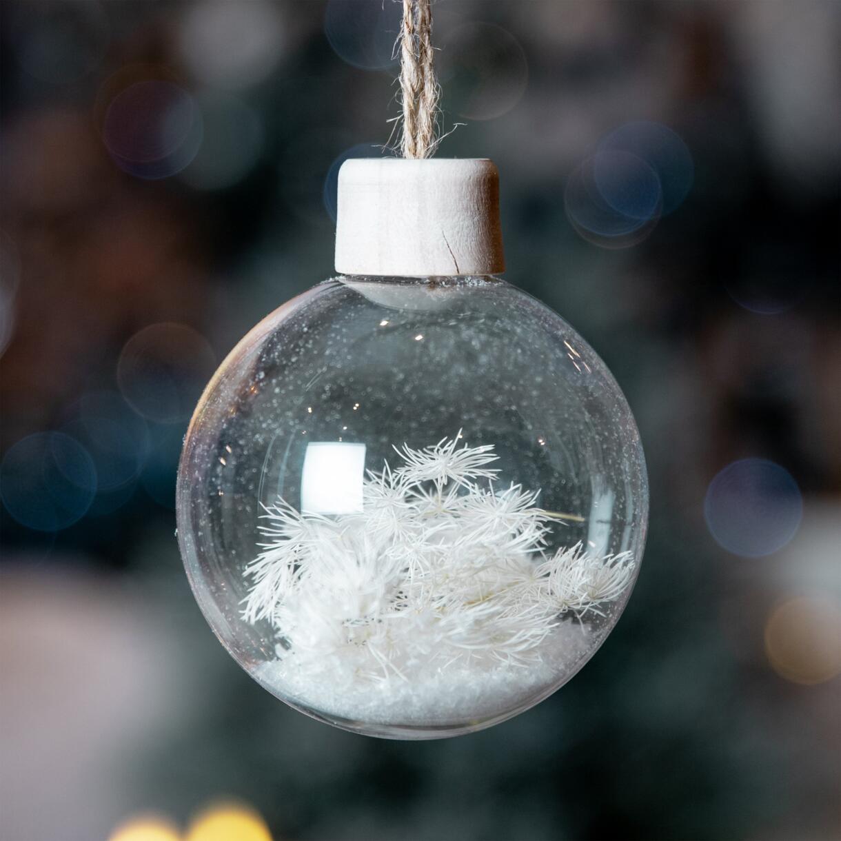 Lote de 3 bolas de Navidad (D80 mm) en vidrio Cocoon Transparente 1