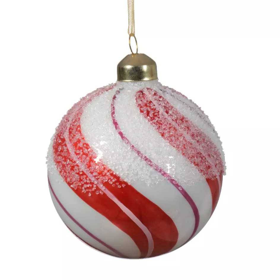 Lote de 3 bolas de Navidad (D80 mm) en vidrio Valla Rojo 1