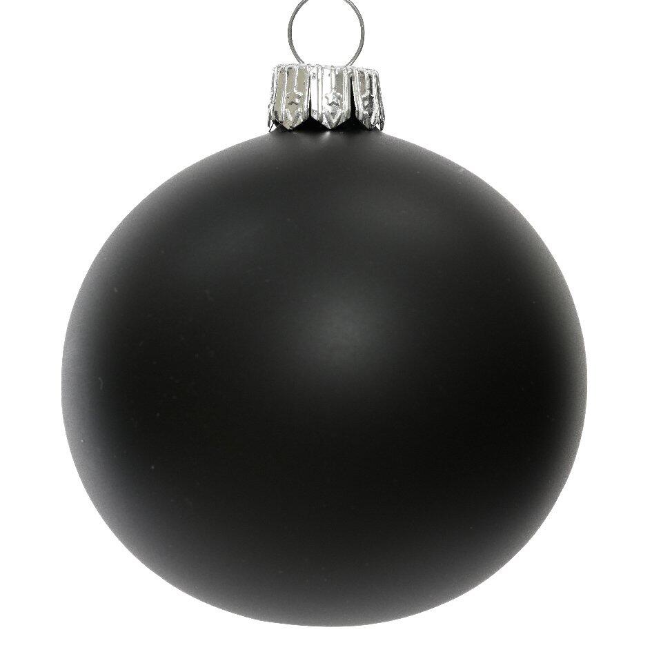 Lotto di 6 palline di Natale di vetro (D80 mm) Arctique opache Nero 1