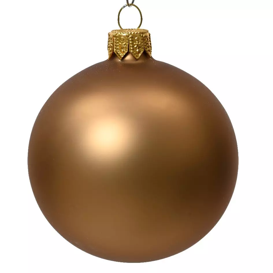 Lote de 6 bolas de Navidad en vidrio (D80 mm) Arctique mates Café jengibre  1