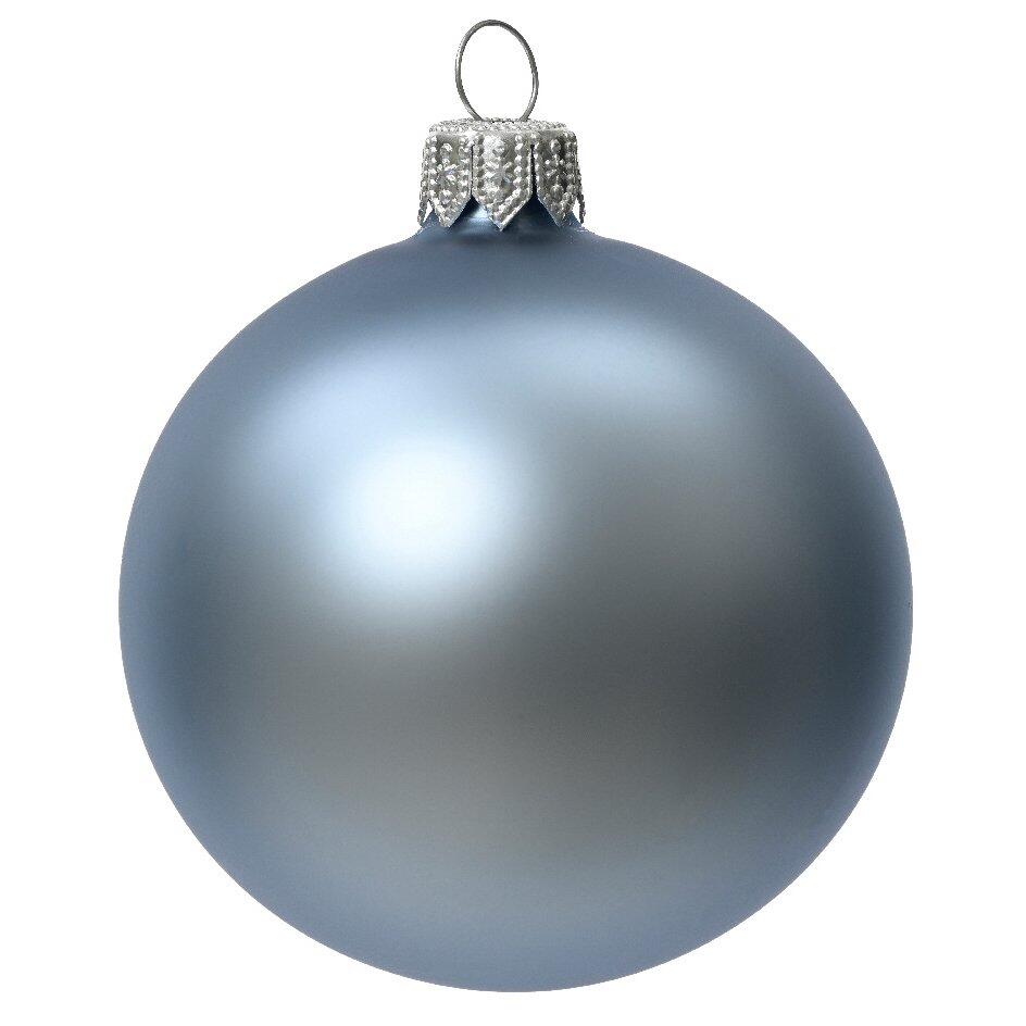 Lotto di 6 palline di Natale di vetro (D80 mm) Arctique opache Blu vaporoso 1