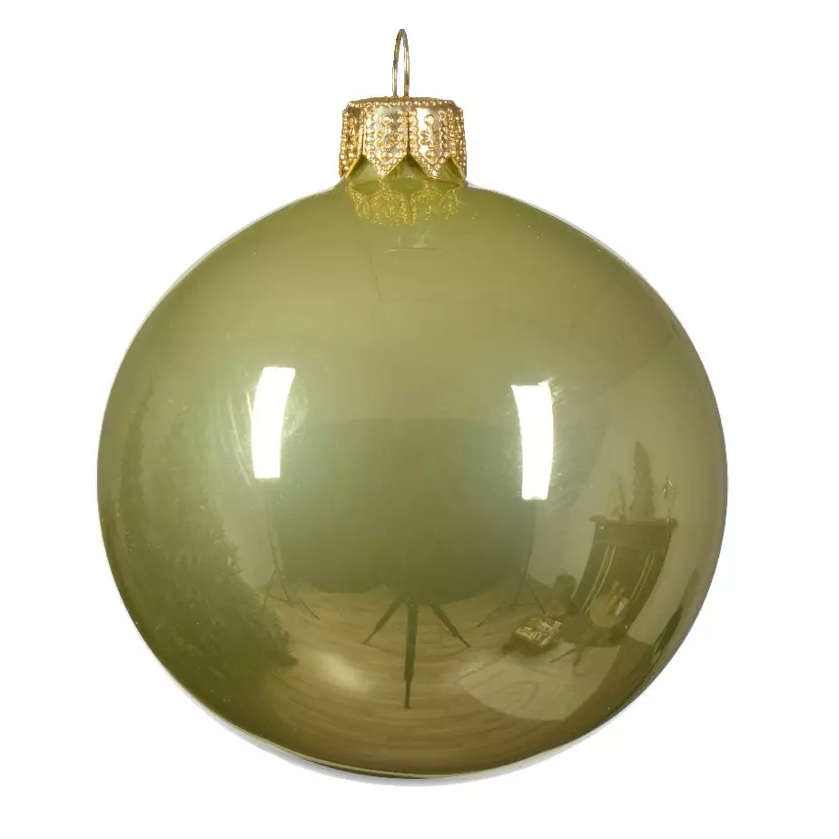 Lot de 6 boules de Noël en verre (D80 mm) Arctique brillantes Pistache  1