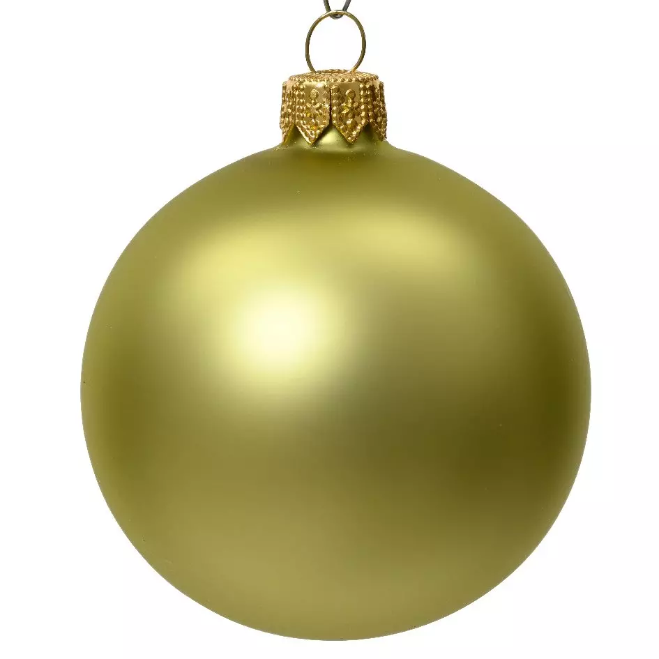 Lot de 6 boules de Noël en verre (D80 mm) Arctique mates Pistache  1