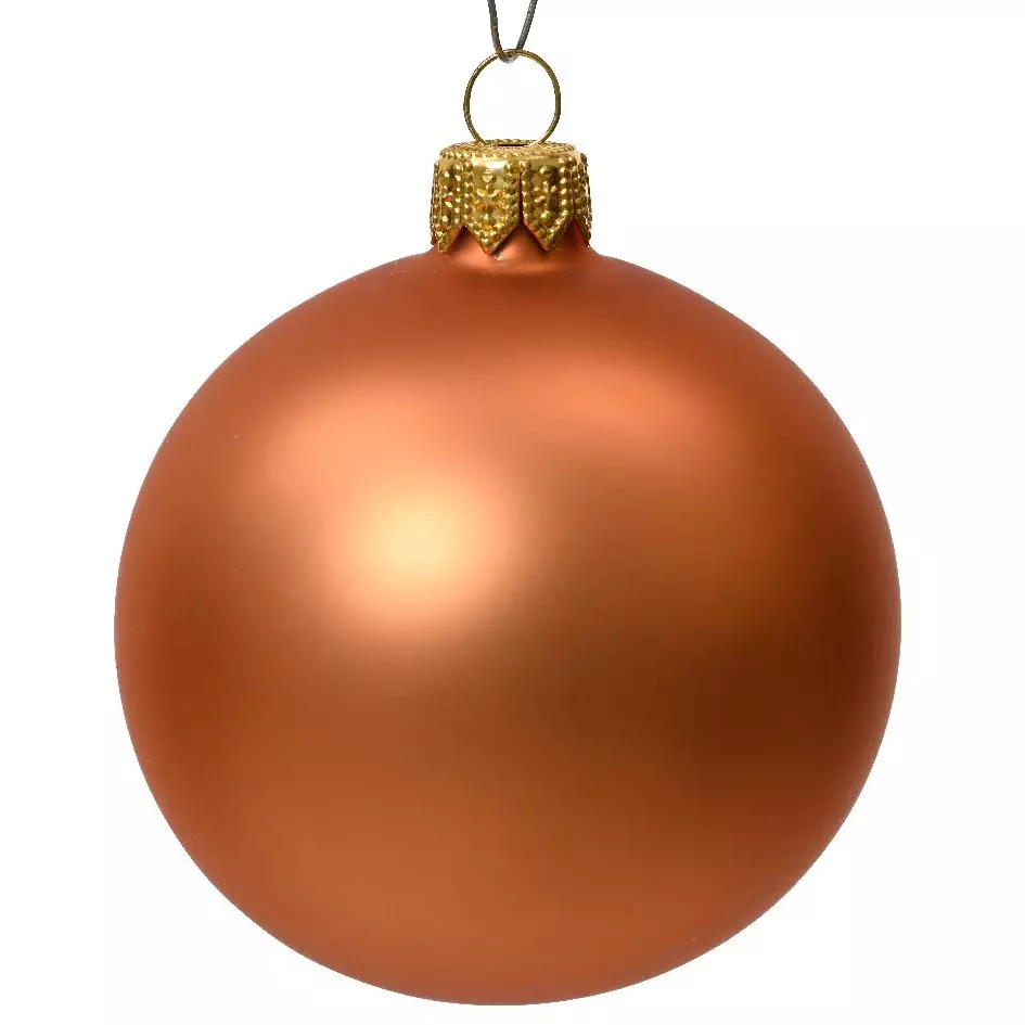 Lot de 6 boules de Noël en verre (D80 mm) Arctique mates Rouge cuivré  1