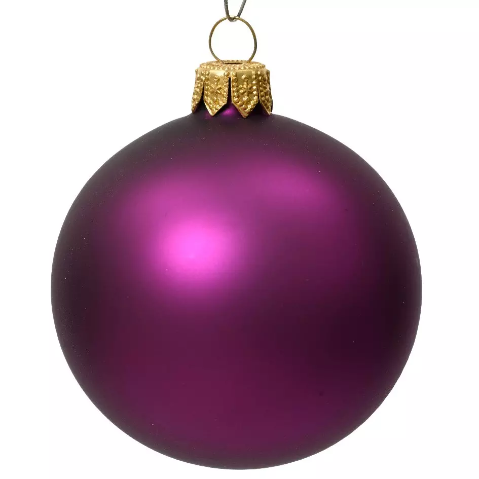 Lote de 6 bolas de Navidad en vidrio (D80 mm) Arctique mates Violeta 1