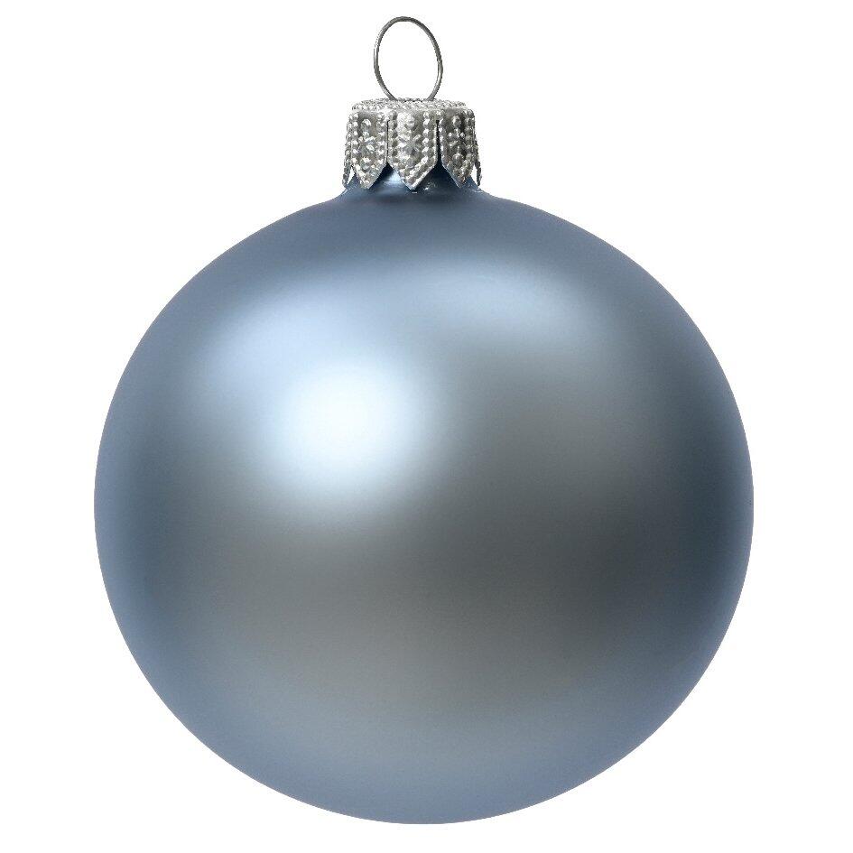 Lot de 4 boules de Noël en verre (D100 mm) Arctique mate Bleu vaporeux  1