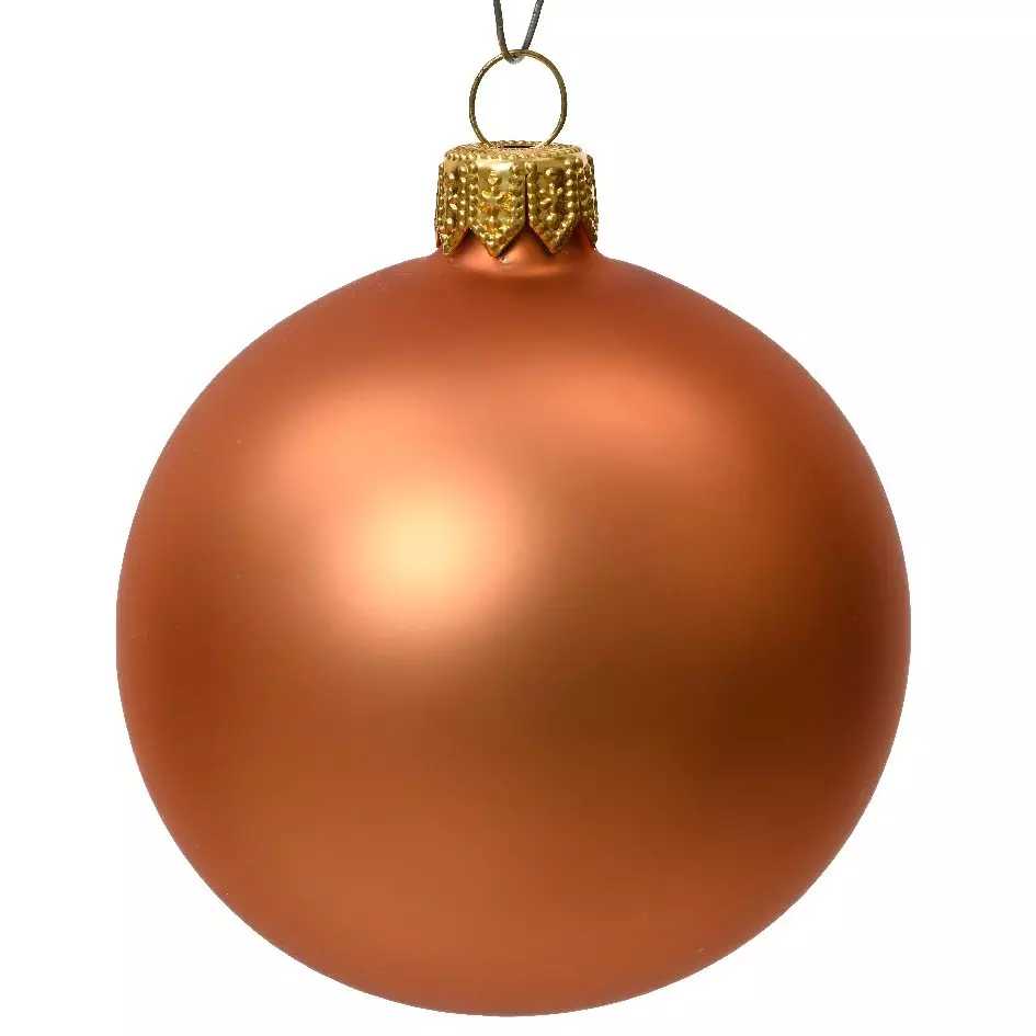 Lote de 4 bolas de Navidad en vidrio (D100 mm) Arctique mate Rojo cobrizo  1