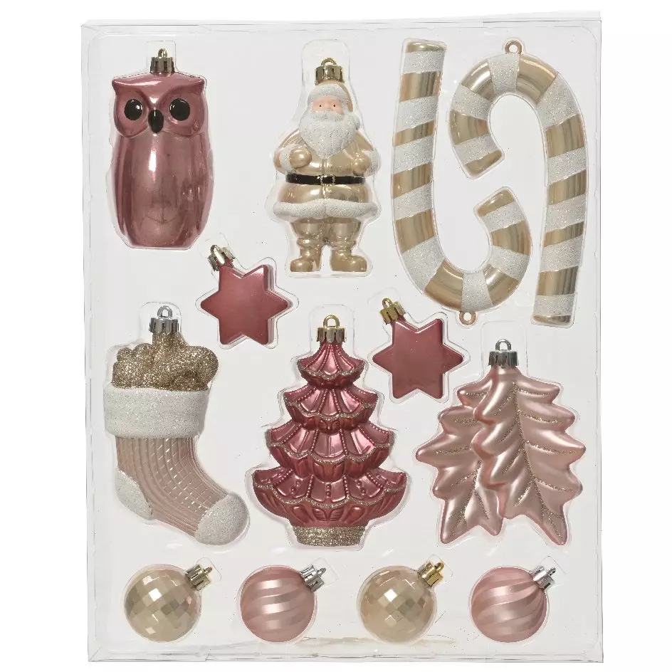 Kit de décoration de sapin de Noël Manaé Rose 1