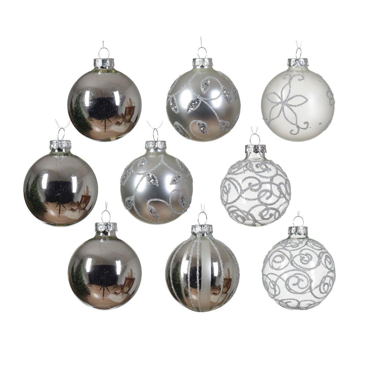 Set van 13 kerstballen (D70 mm) Cristal en verre zilver 1