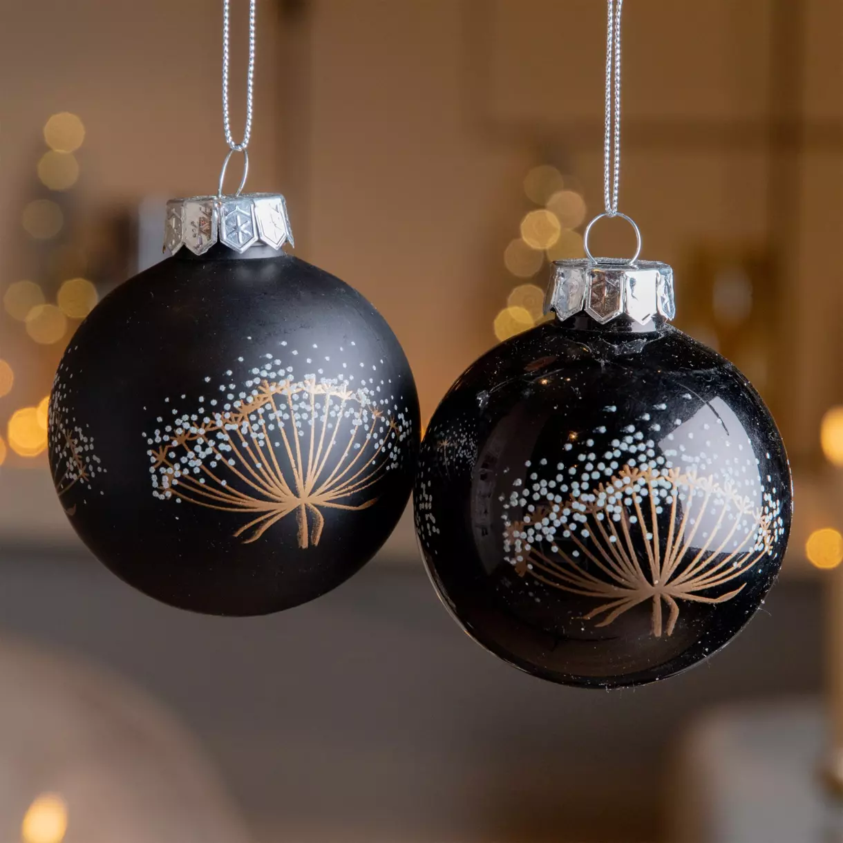 Lote de 12 bolas de Navidad (D80 mm) Fay Negro 1