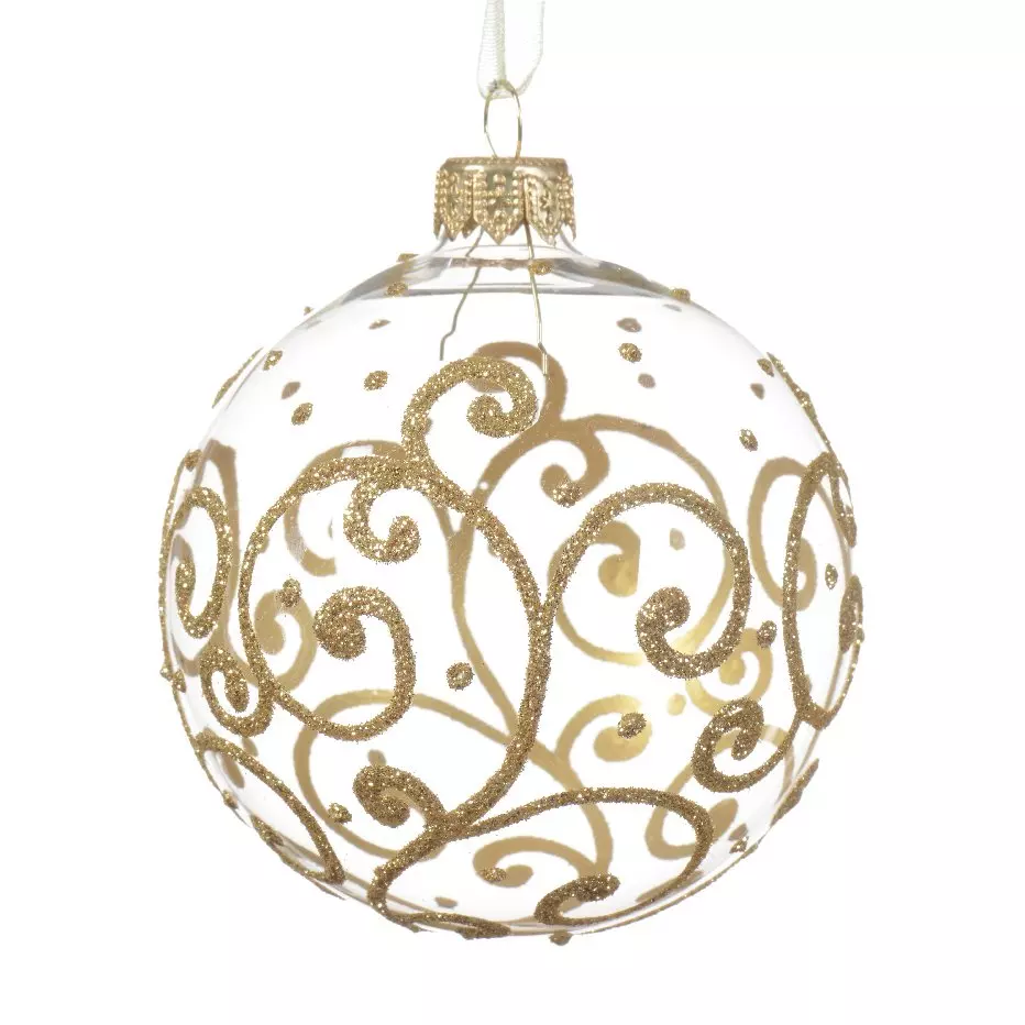 Lot de 6 boules de Noël (D80 mm) en verre Stacy  1