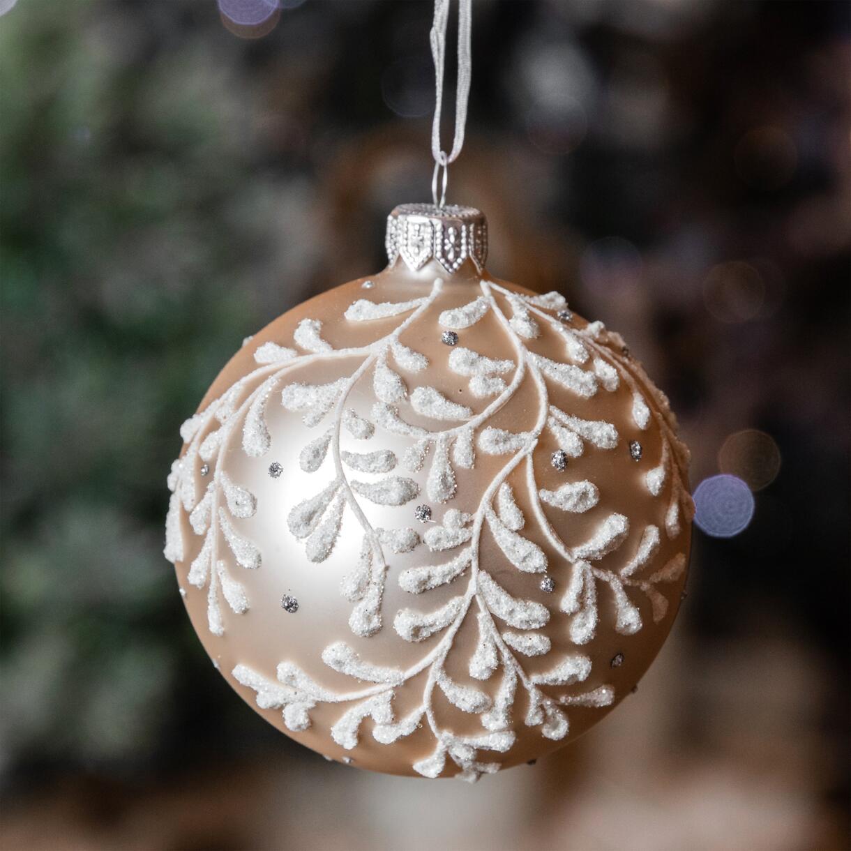 Confezione di 6 palline di Natale (D80 mm) in vetro Furia Perla 1