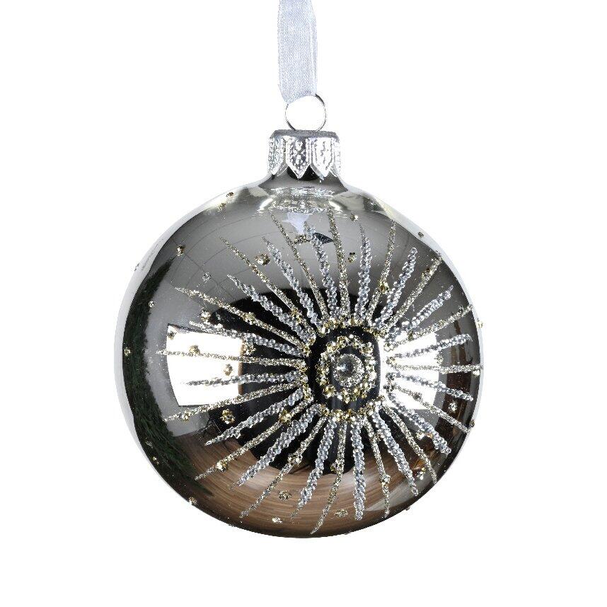 Confezione di 6 palline di Natale (D80 mm) in vetro Etoile polaire Argento 1