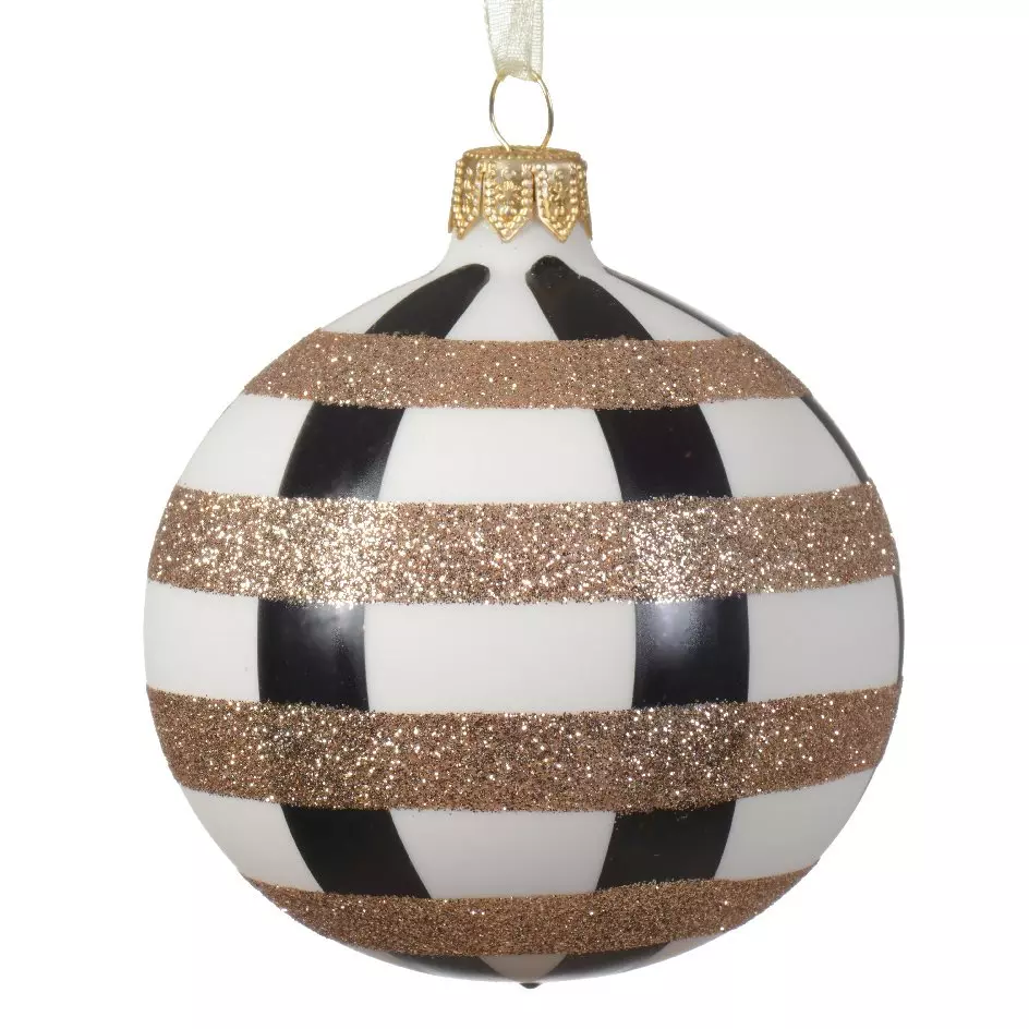 6er Set Weihnachtskugeln (D80 mm) aus Glas Kaléa Wollweiß 1