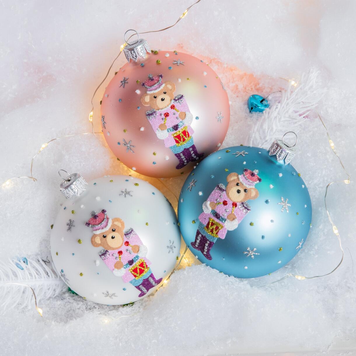 Set van 6 kerstballen (D80 mm) en verre Souricette Meerkleurig 1