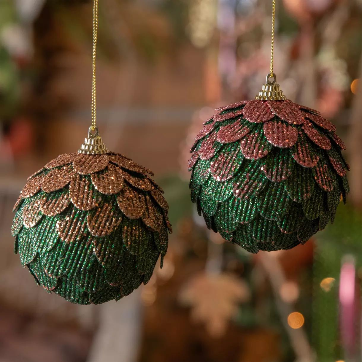 Lote de 12 bolas de Navidad (D80 mm) Caméléon Multicolor 1