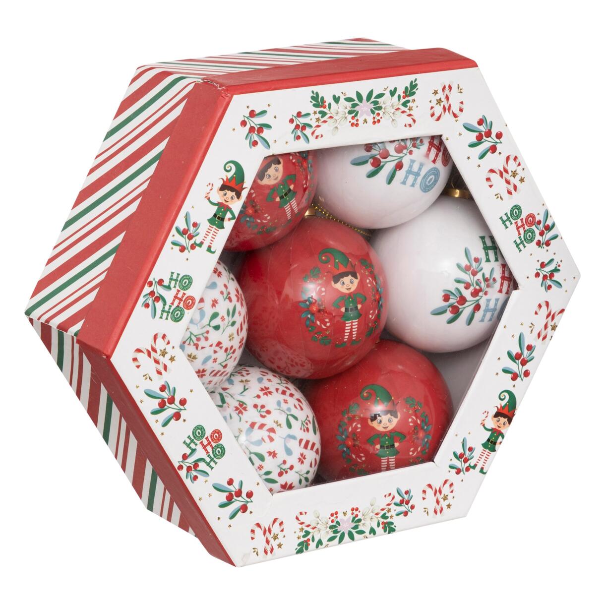 Confezione di 9 palline di Natale (Ø75 mm) Lutin Rosso 1