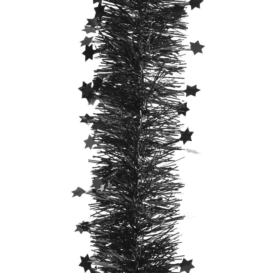 Girlande (D10 cm) mit Sternen Alpine Schwarz 1