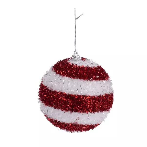 Lote de 3 bolas de Navidad (D100 mm) Espirales Rojo 1