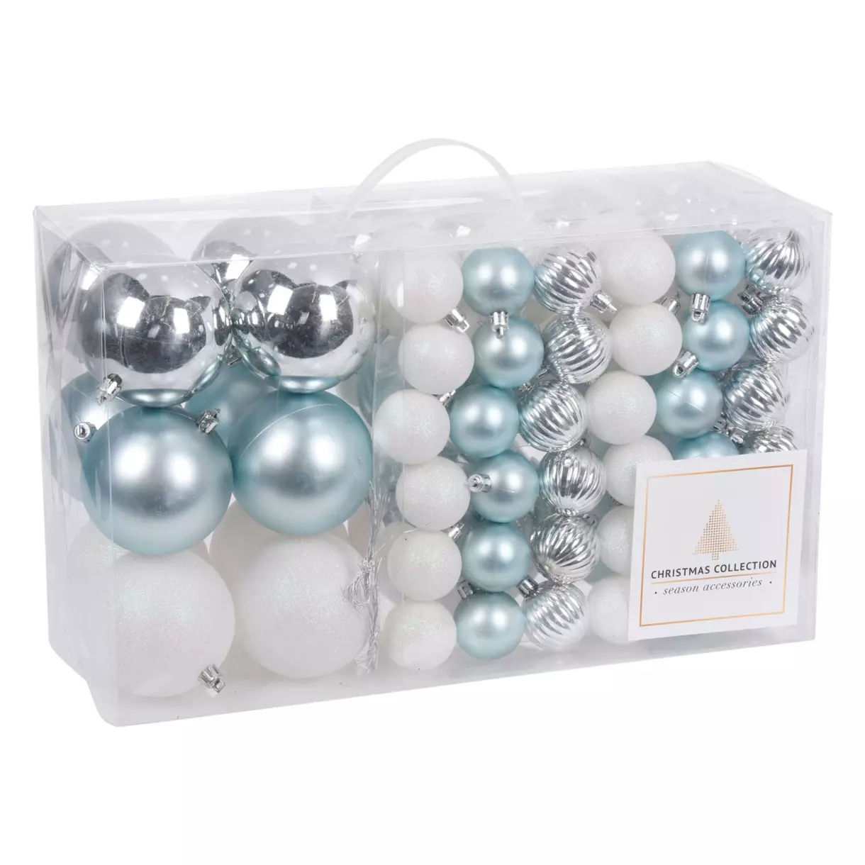 Lote de 94 bolas de Navidad Season Azul glaciar 1