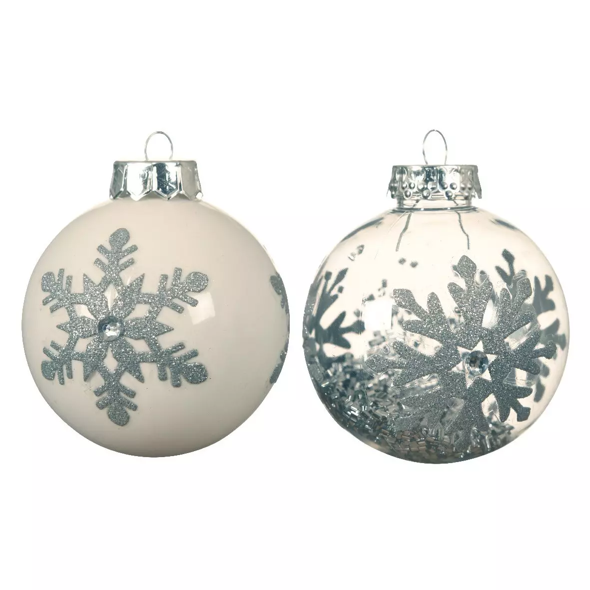 Set van 12 kerstballen (D80 mm) Paty Wit 1