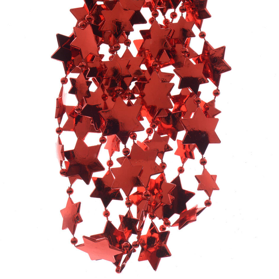Kerstslinger ster/parel Alpine rood 1