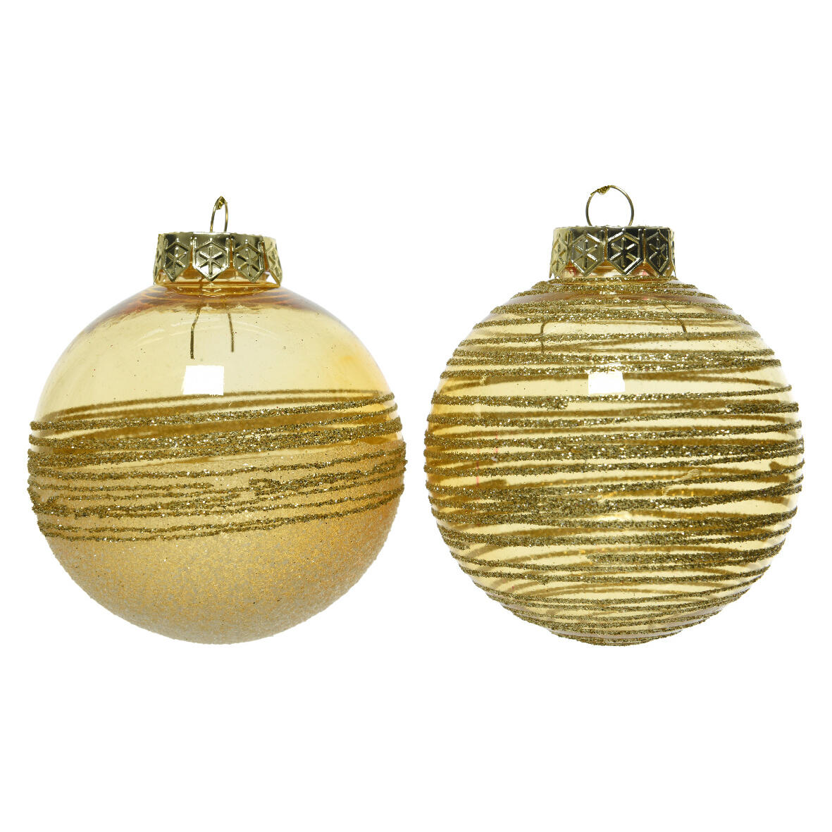 Confezione di 12 palline di Natale (Ø80 mm) Alida Oro 1