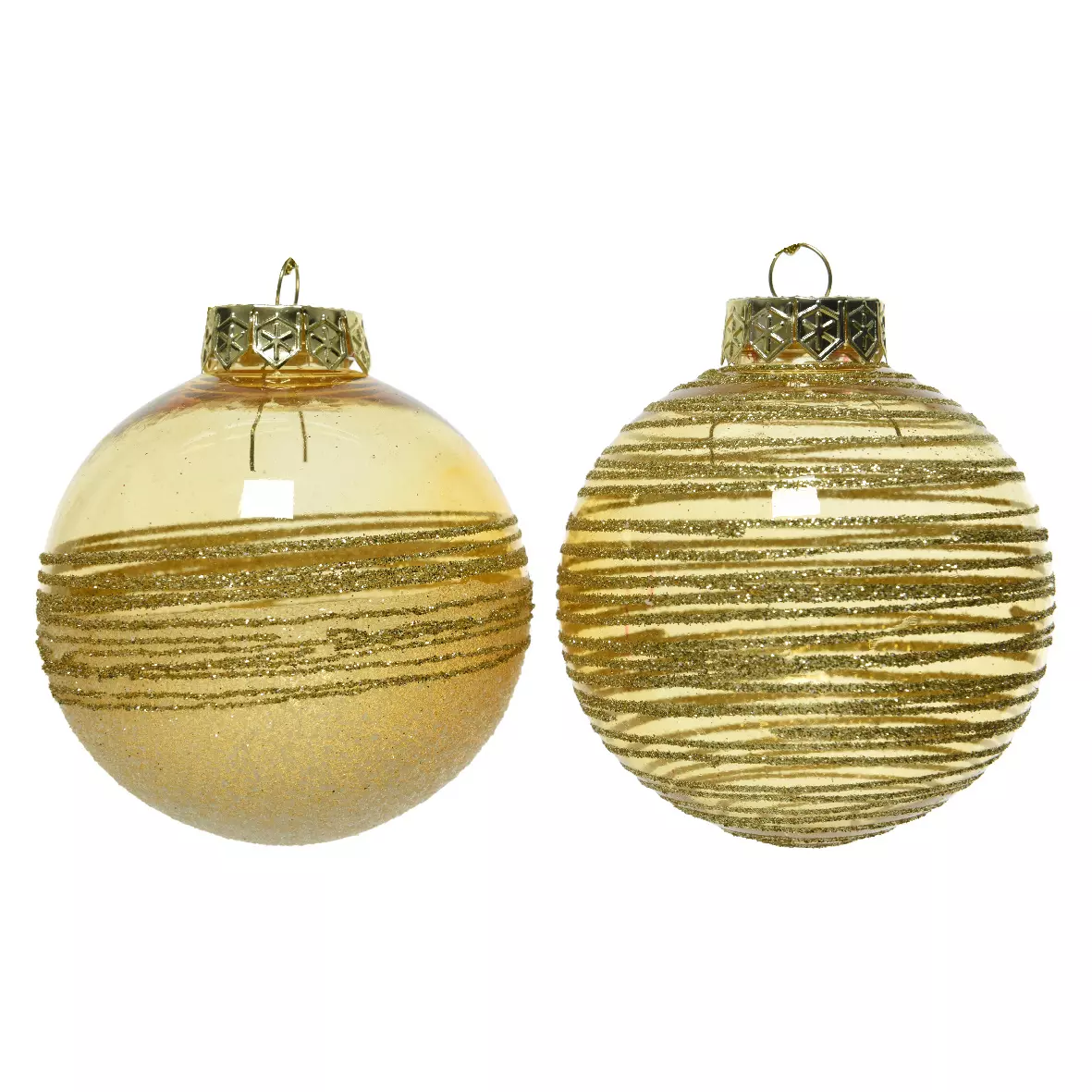 Lot de 12 boules de Noël (D80 mm) Alida Or 1