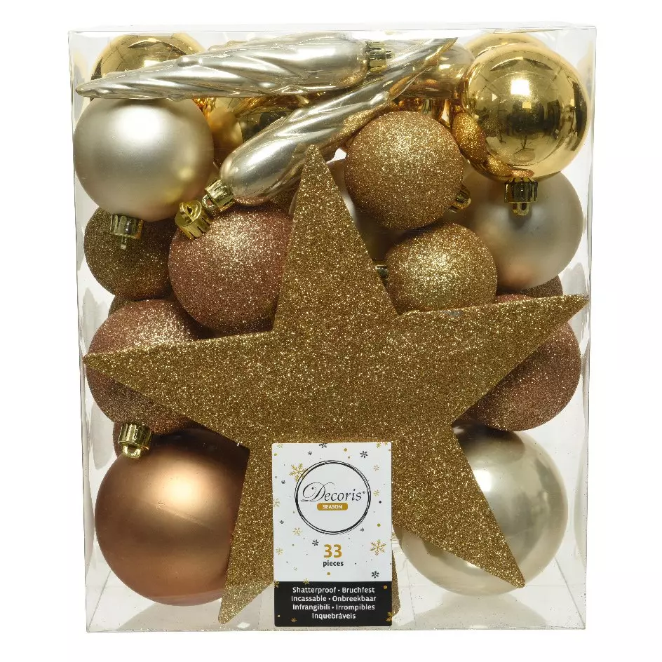 Kit de decoración para árbol de Navidad Novae multi Camel/ Oro intenso 1