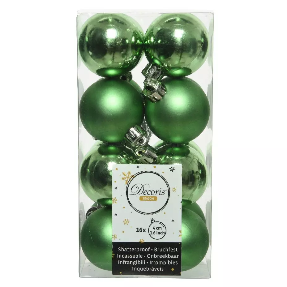 Lote de 16 bolas de Navidad (D40 mm) Alpine Verde muérdago 1