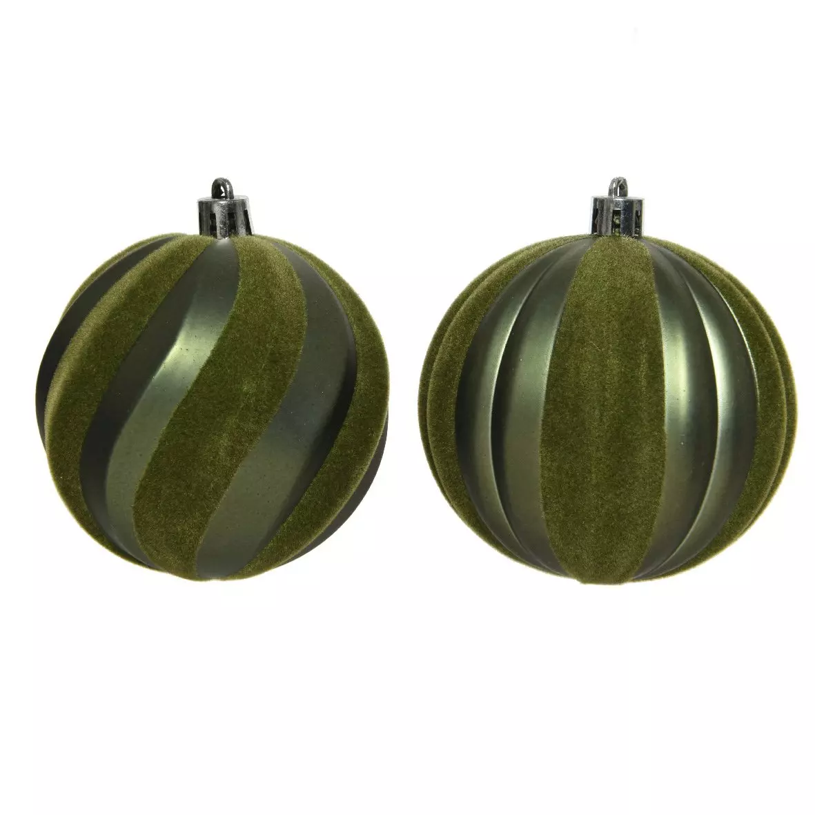 Lot de 12 boules de Noël (D80 mm) Malo Vert mousse 1