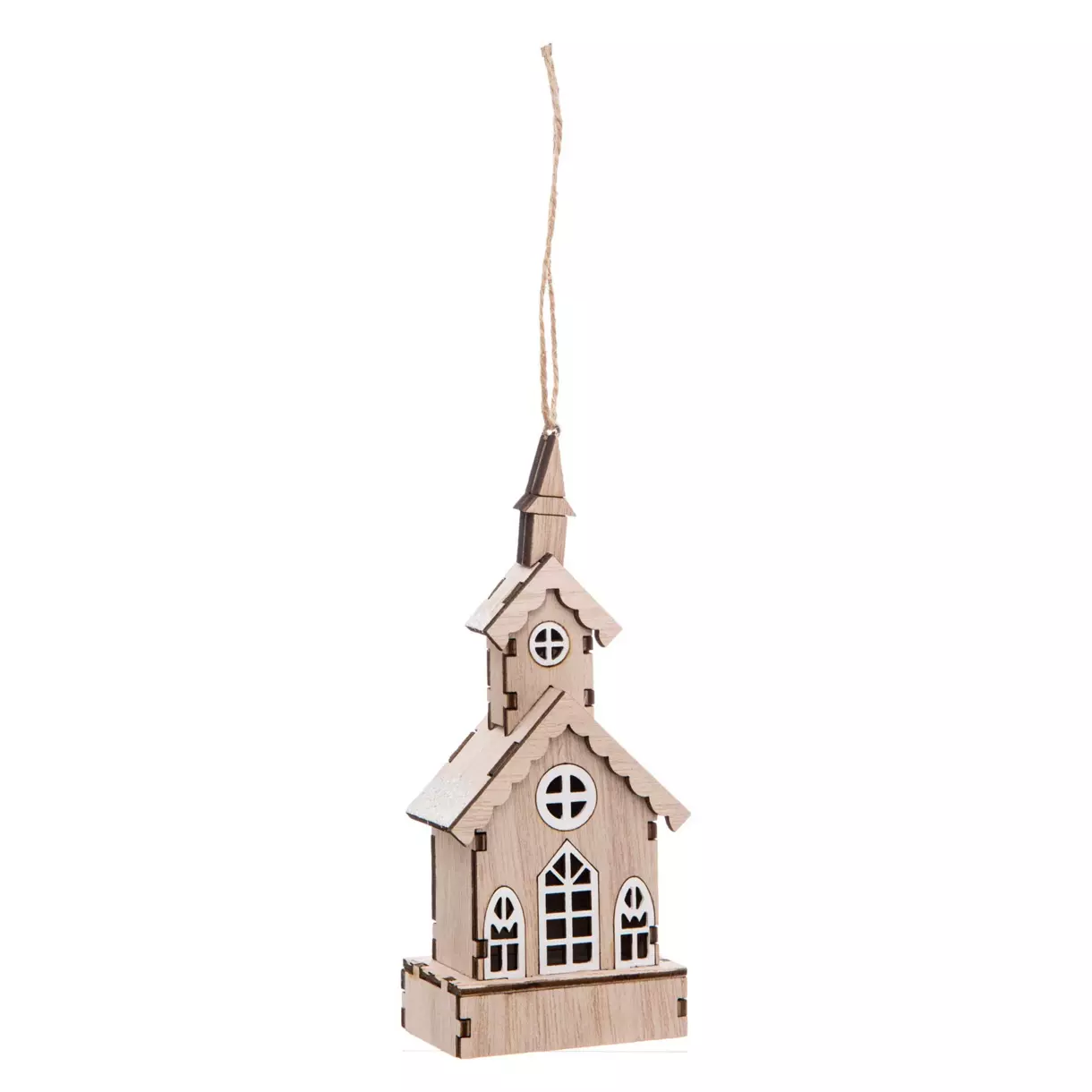 Eglise de Noël en bois Naturel 1