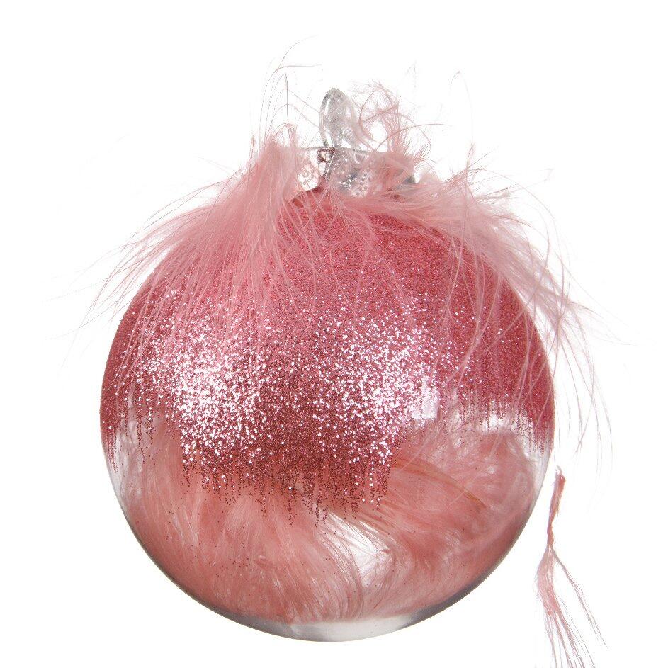 Lote de 12 bolas de Navidad (D80 mm) Glam Rosa 1