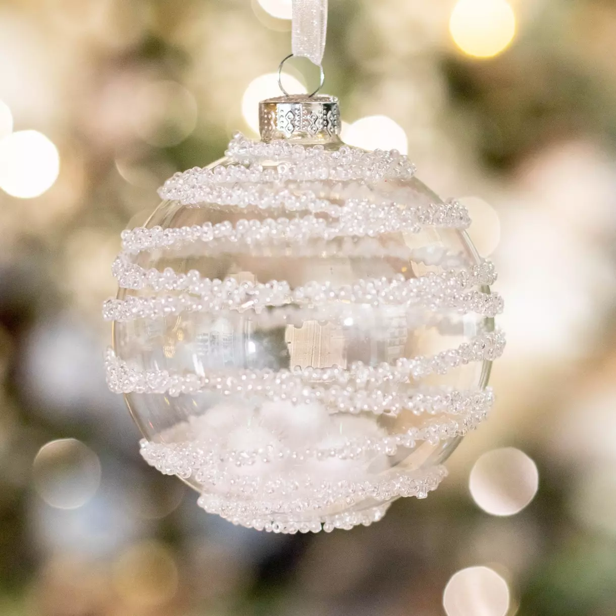 Lote de 3 bolas de Navidad en vidrio (D80 mm) Glamy Transparente 1