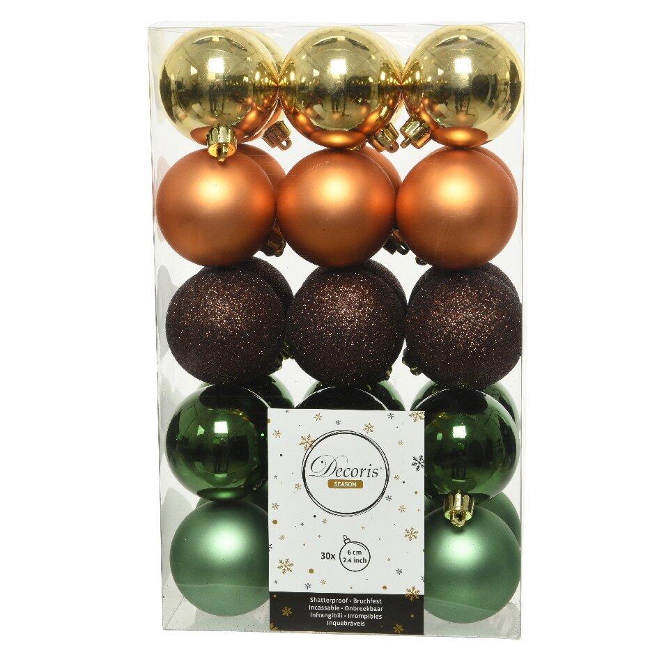 Set van 30 kerstballen (D60 mm) Alpine multi Amberkleur 1