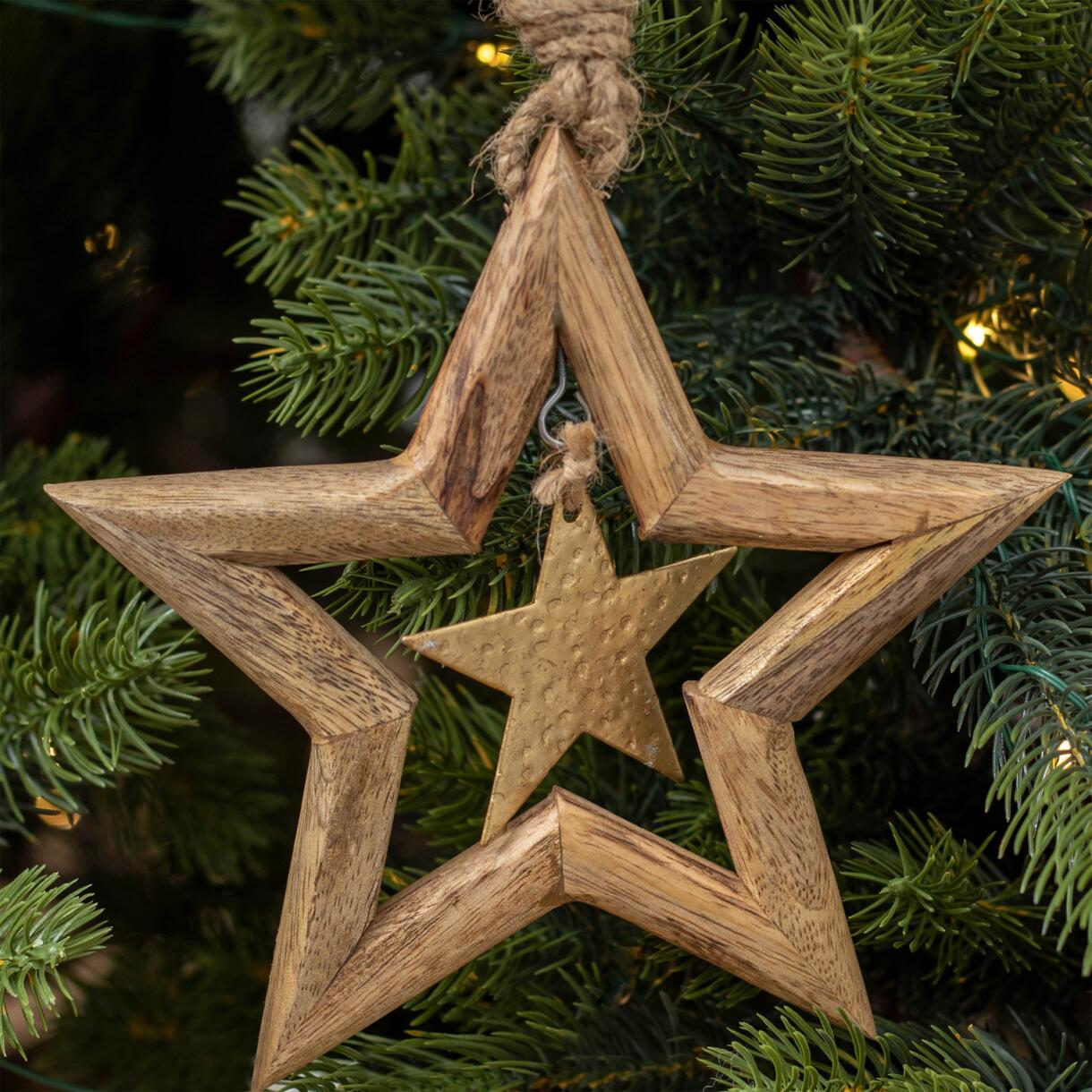 Estrella de Navidad para colgar Manguier Oro 1