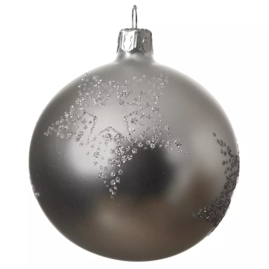 Set van 6 glazen kerstballen (D80 mm) Alix zilver  1