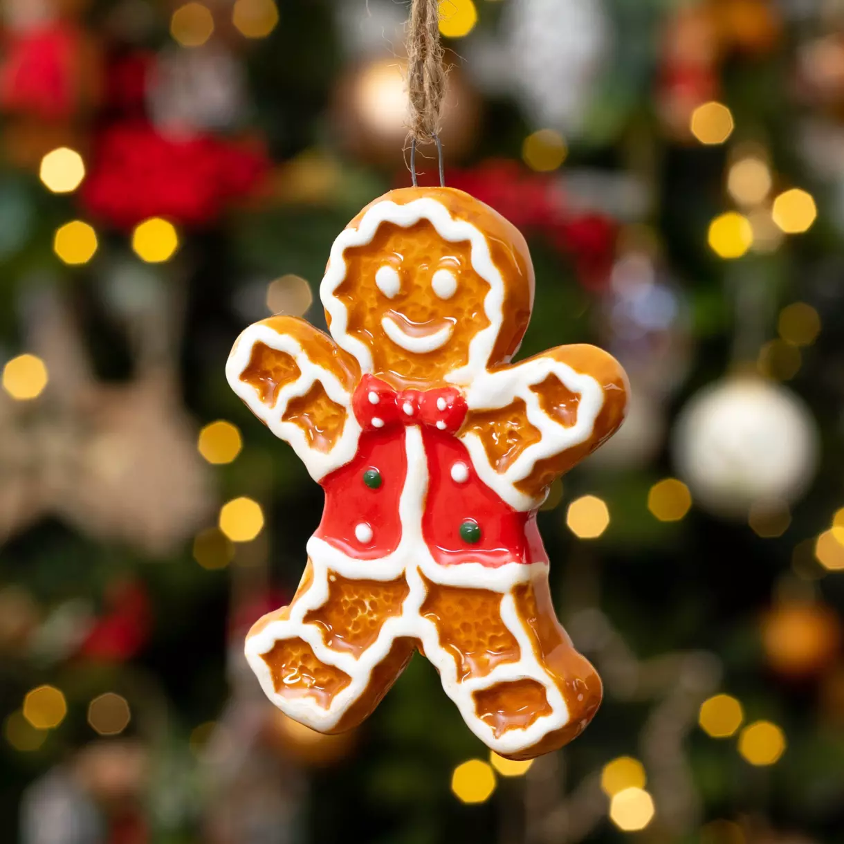 Pain d'épice Mario de Noël à suspendre Rouge 1