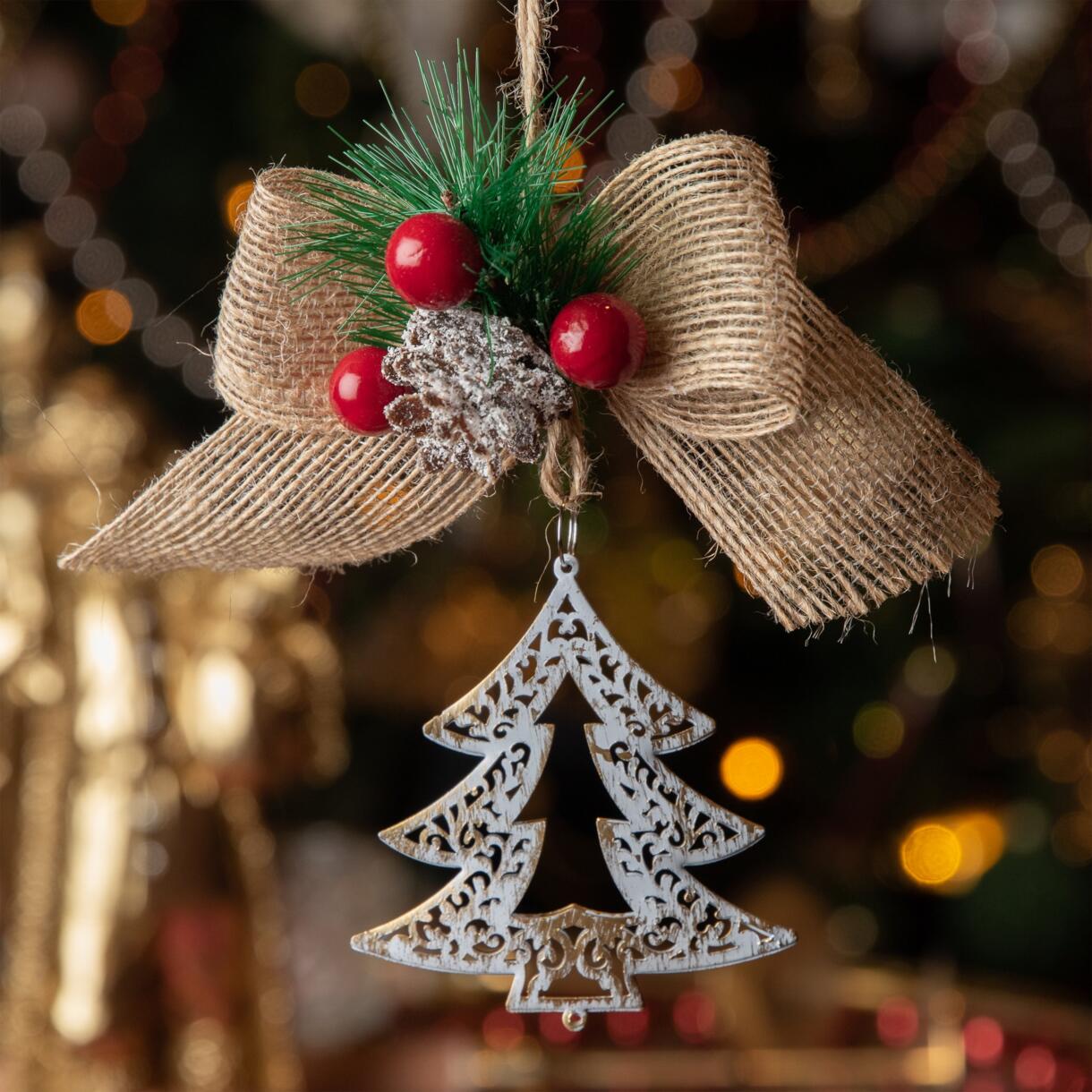 Kersthangdecoratie Kerstboom en hulst Meerkleurig