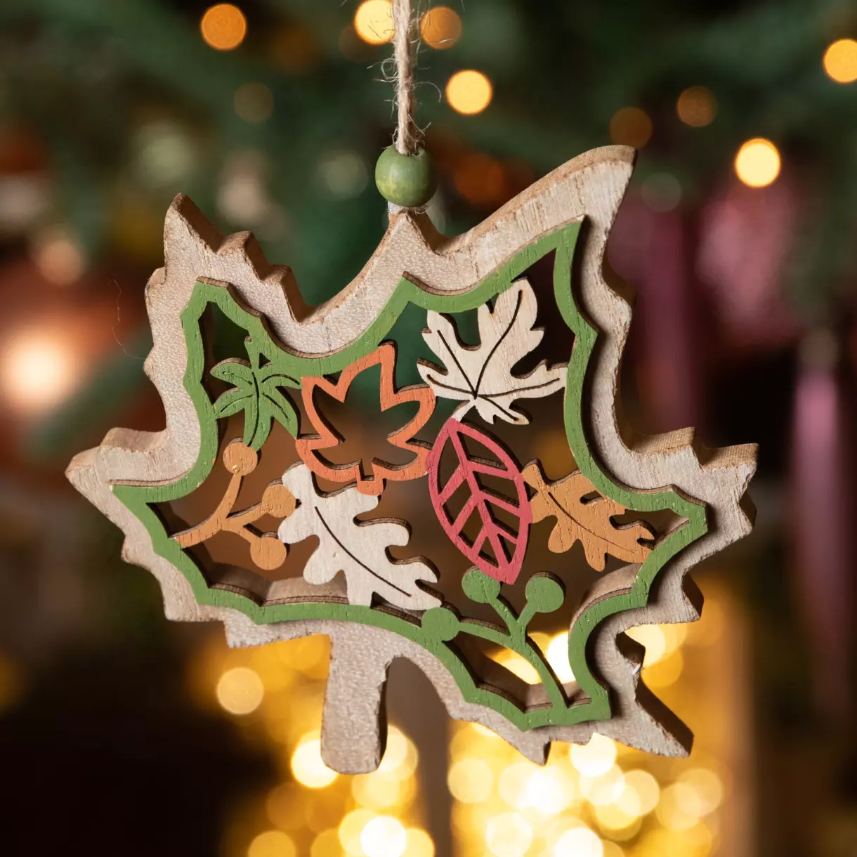 Blad esdoorn hangdecoratie Meerkleurig